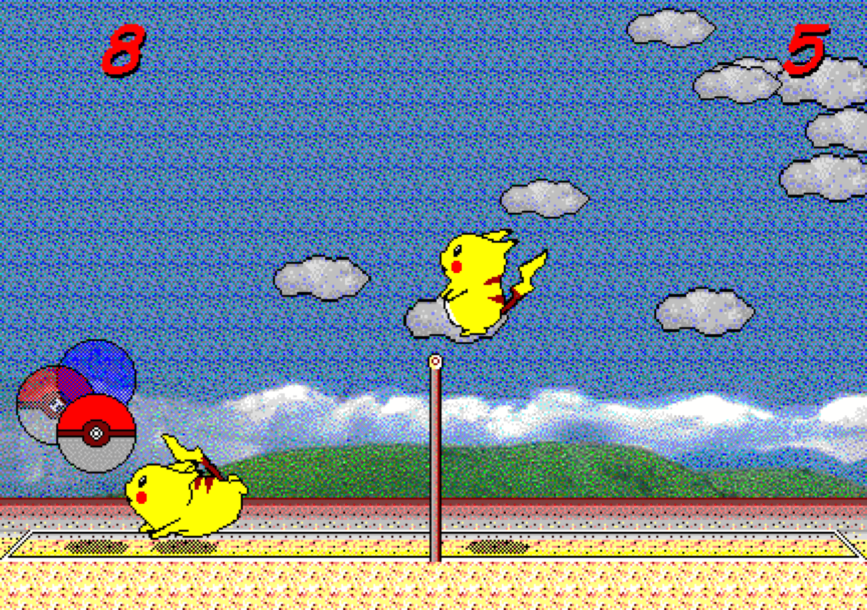 Pikachu Volleyball game screenshot
